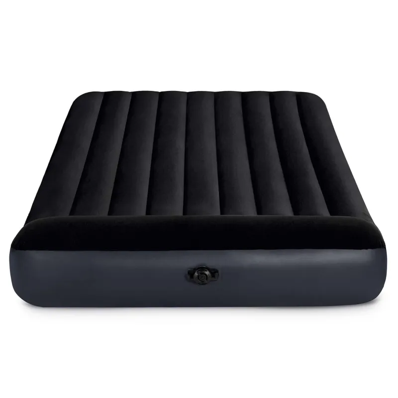 Blue inflatable airbed 203x152x25 cm, comfortable for camping trips