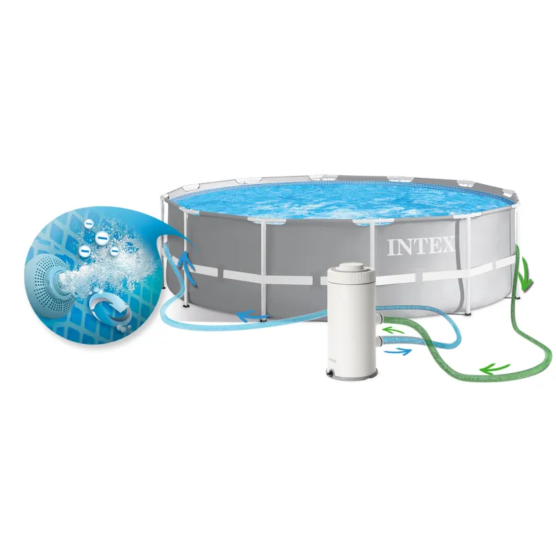 Blue garden pool frame 366 x 99 cm for summer fun