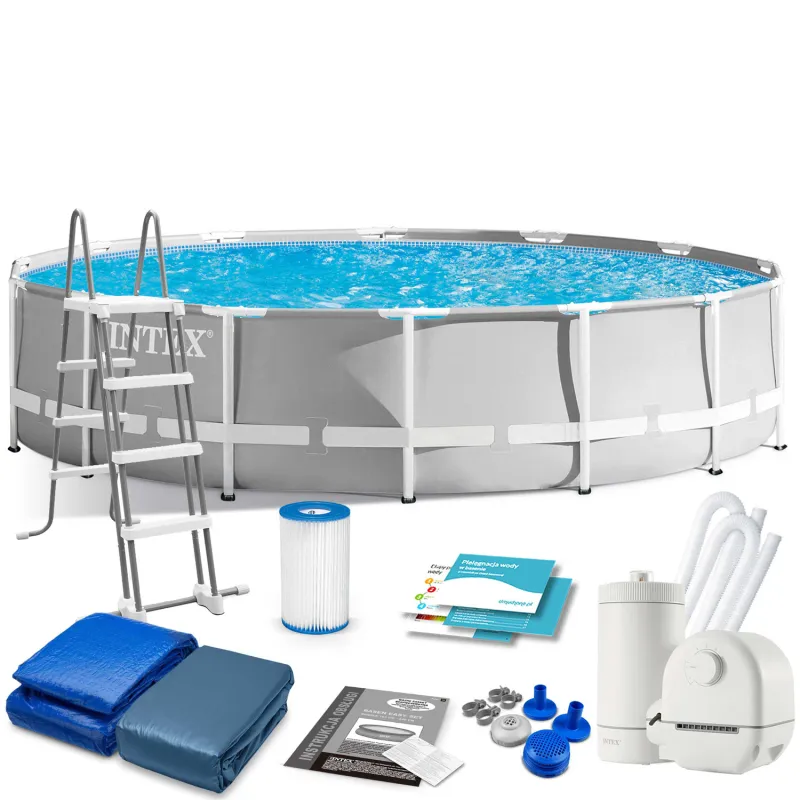 Garden frame pool 549 x 122 cm with 6in1 accessory set for outdoor use