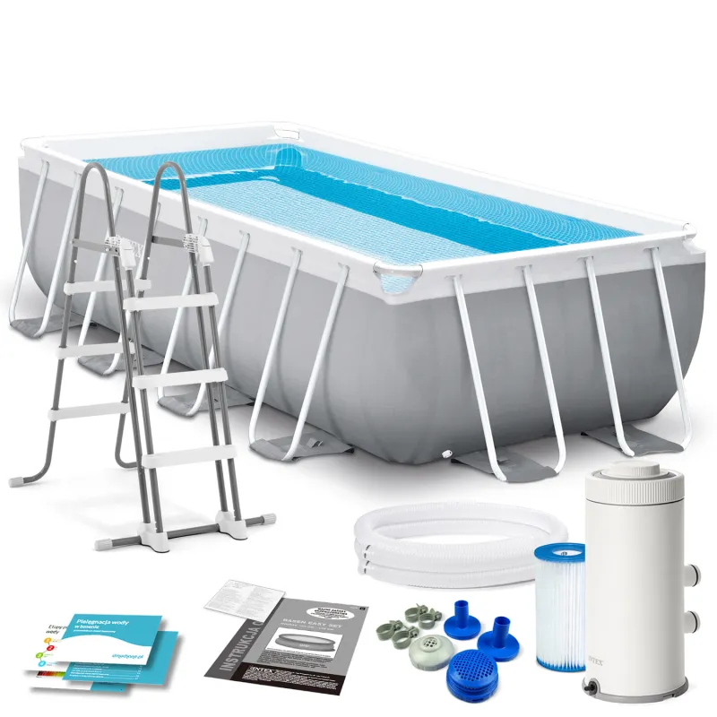 400 x 200 x 100 cm garden frame pool 4in1 set for outdoor use