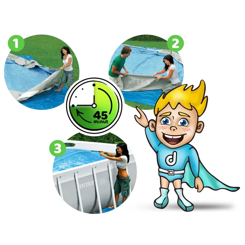 Relaxing 400 x 200 x 100 cm garden frame pool for outdoor leisure
