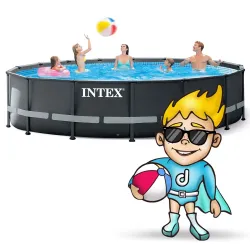 Blue frame pool 488 x 122 cm INTEX 26326, ideal for outdoor fun