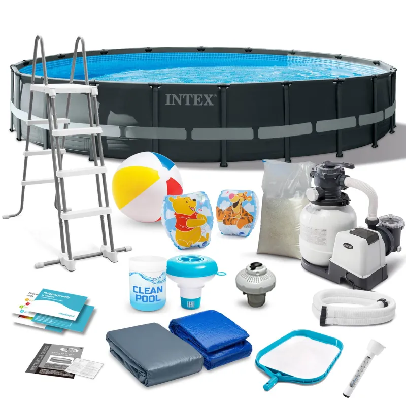 Garden frame pool 610 x 122 cm with 17 accessories for outdoor use