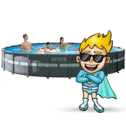 Modern 17in1 Intex 26340 garden frame pool 732 x 132 cm, stylish design