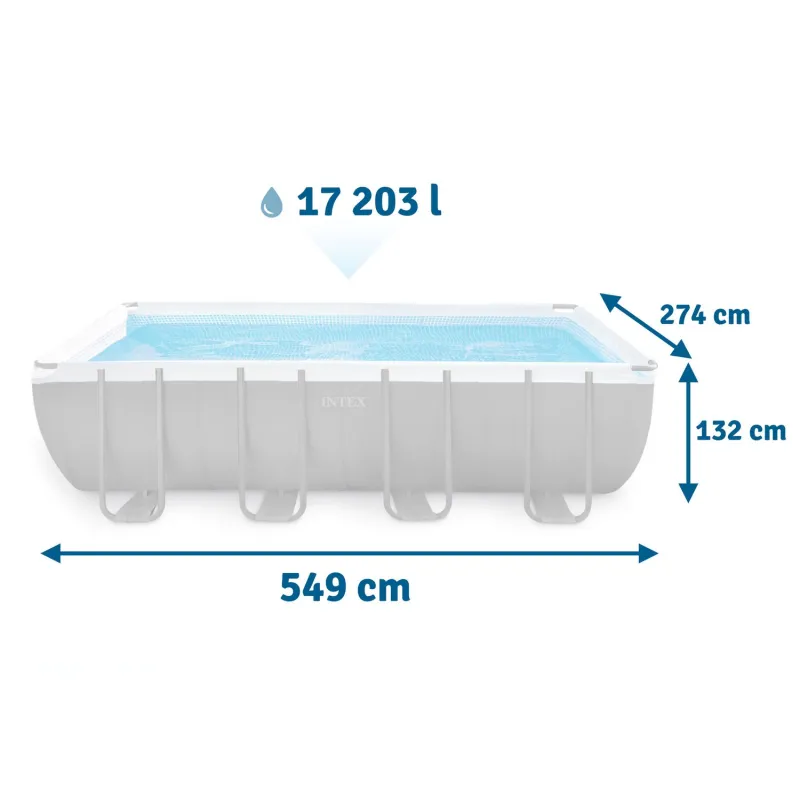 Perfect for relaxing, garden frame pool 549 x 274 x 132 cm, 11in1 INTEX 26356