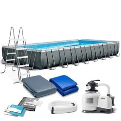 8-in-1 garden frame pool 975 x 488 x 132 cm, perfect for outdoor relaxation, INTEX 26374