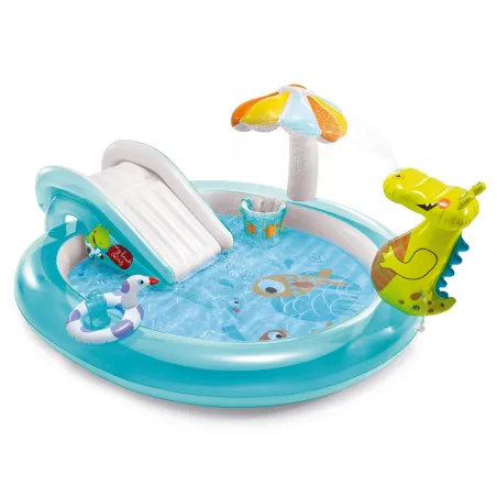 Inflatable crocodile playground 201 x 170 x 84 cm for kids, vibrant and safe