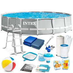 Frame garden pool 457 x 107 cm 18-in-1 set INTEX 26724, durable construction