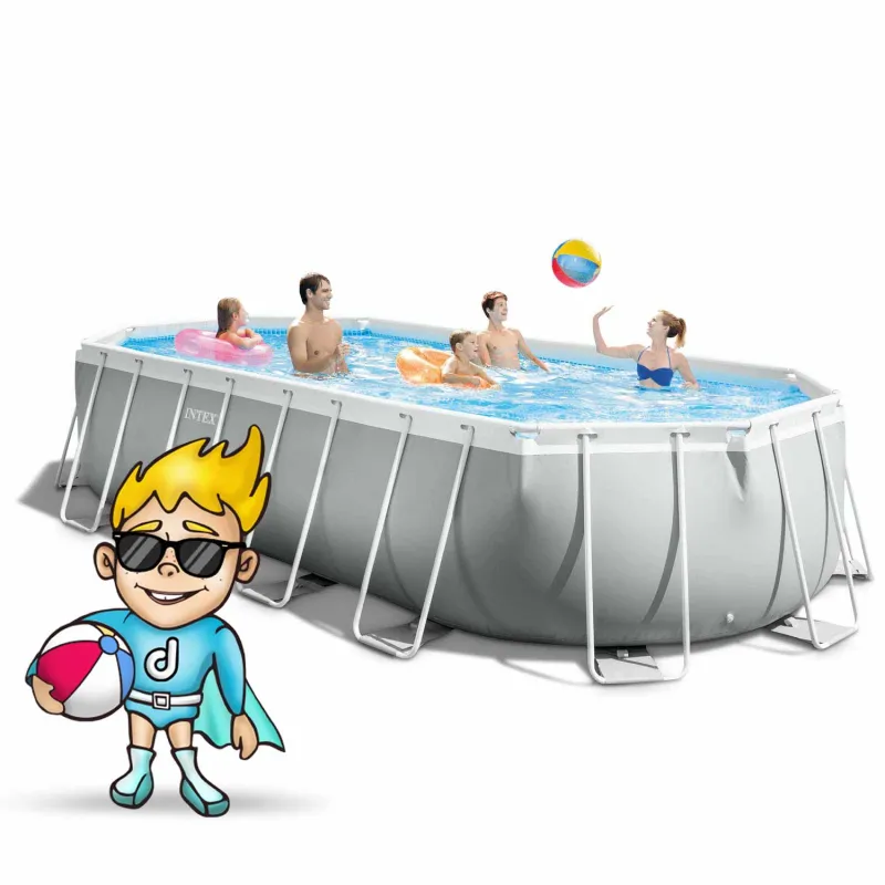 Garden frame pool 610 x 305 cm in blue with accessories