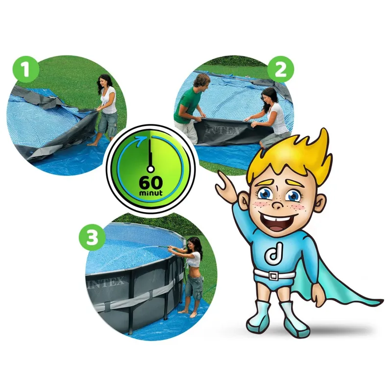 Garden frame pool 549 x 132 cm 18in1, great for gardens, perfect for kids