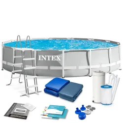 Frame garden pool 457 x 107 cm with 12-in-1 set for outdoor use