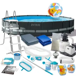Garden frame pool 610 x 122 cm, perfect for outdoor fun, durable PVC material