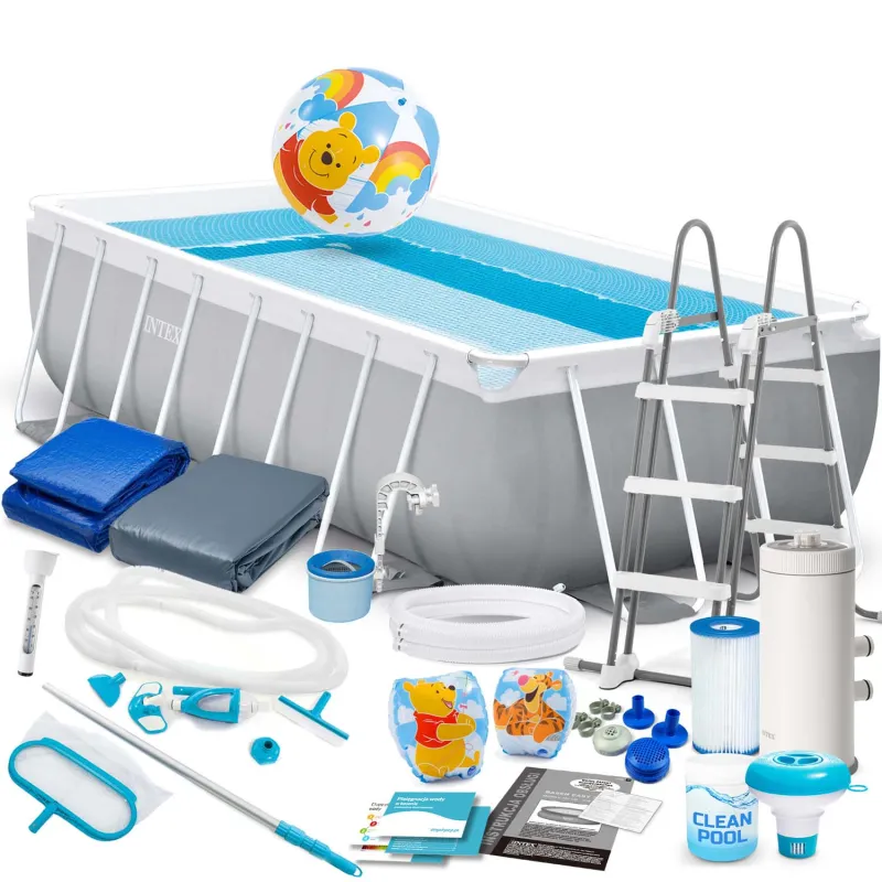 Garden frame pool 488 x 244 x 107 cm, 21in1 set for outdoor use