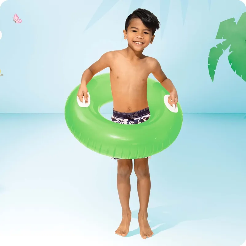 Stylish 76 cm Green Swim Ring, perfect for pool days