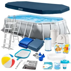 Rectangular pool 503x274x122cm with 18 accessories, perfect for the garden