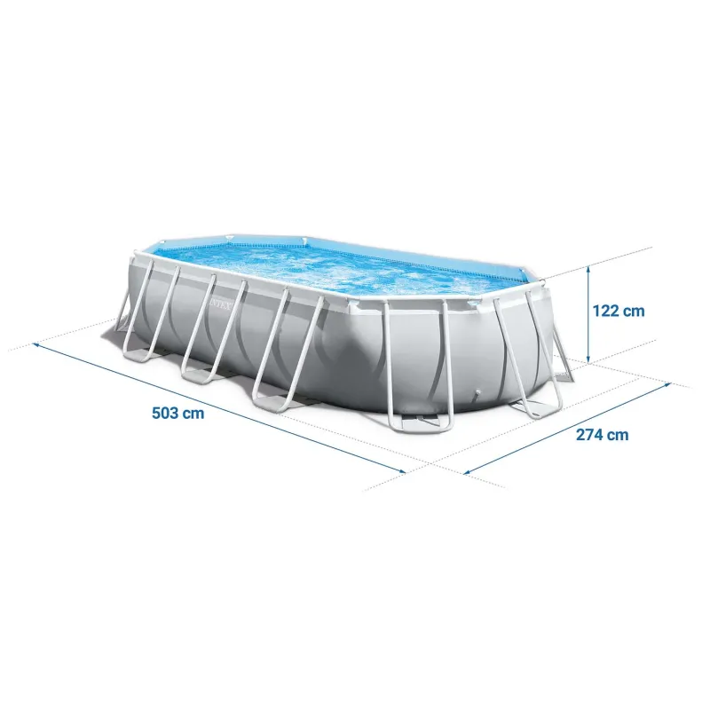 Rectangular pool 503x274x122cm, perfect for summer fun in the garden