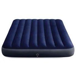 Blue double inflatable airbed, perfect for outdoor relaxation