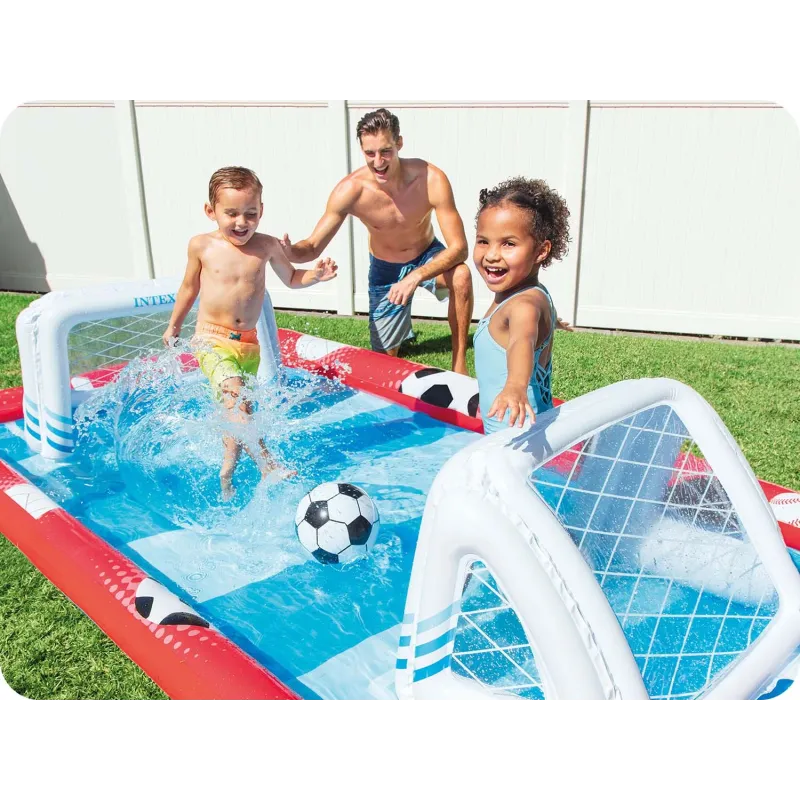 Colorful Sports Arena Inflatable Play Center Intex 57147 for kids in the garden