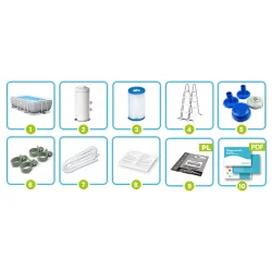10-in-1 Intex 26790 frame pool made from durable material, outdoor swimming pool