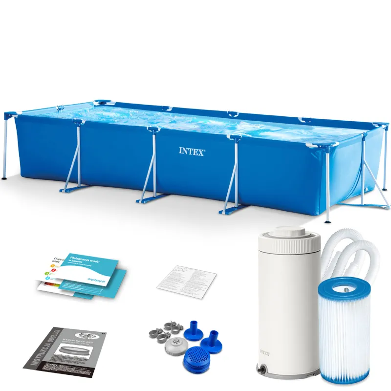 10-in-1 Frame Pool 450 x 220 x 84 cm Intex 28274, durable structure for outdoor fun