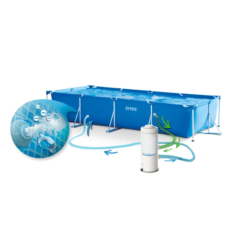 Ideal 16-in-1 Frame Pool 450x220x84 cm Intex 28274 for garden enjoyment