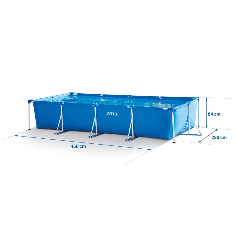 Family-friendly 16-in-1 Frame Pool 450x220x84 cm Intex 28274 for kids