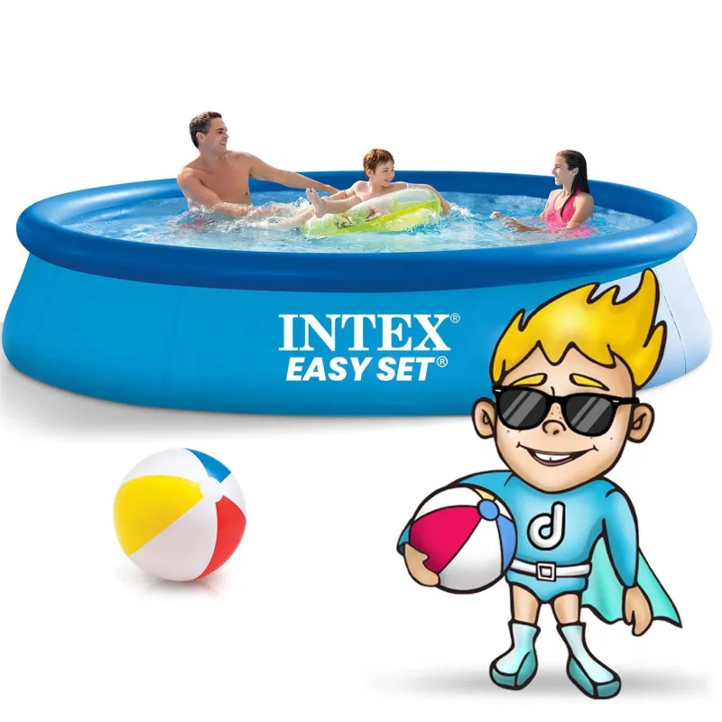 Blue inflatable garden pool 305 x 61 cm, perfect for outdoor use