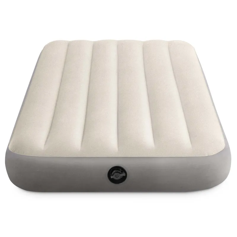Blue inflatable airbed, comfortable and practical for travel