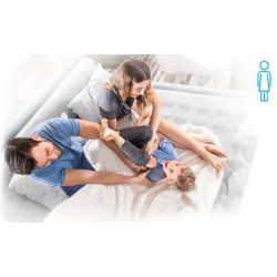 Inflatable airbed for use in bedrooms or camping trips