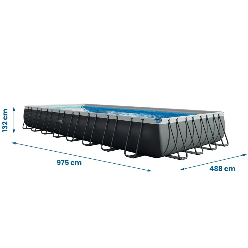 Ideal for garden fun, 21in1 frame pool 975 x 488 x 132 cm for summer enjoyment