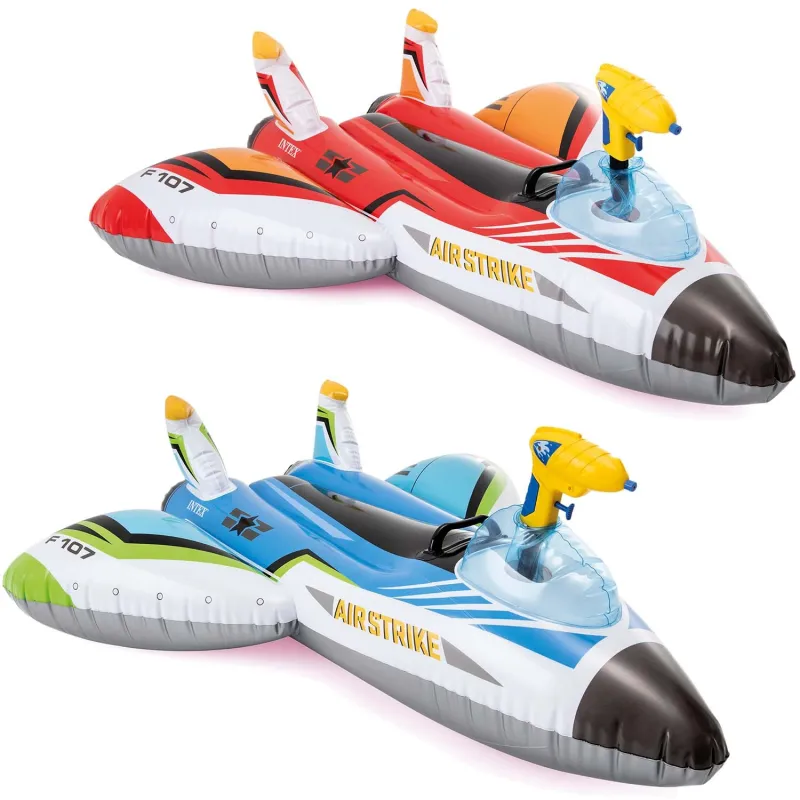Red inflatable airplane with water gun INTEX 57536 for water play