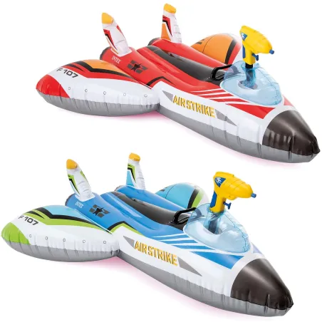 Red inflatable airplane with water gun INTEX 57536 for water play