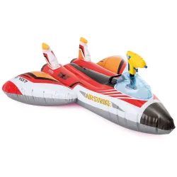 Stylish red inflatable airplane for pool fun