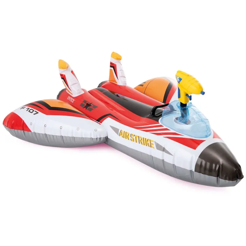 Stylish red inflatable airplane for pool fun