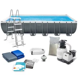 Garden frame pool 732 x 366 x 132 cm, perfect for outdoor fun, 10-in-1 Intex 26364