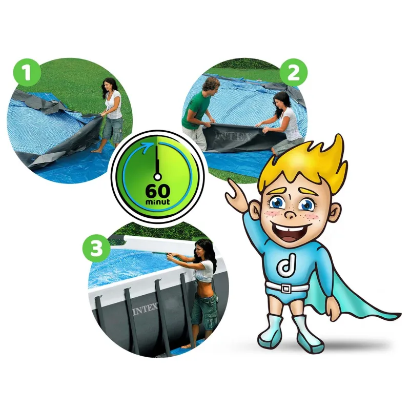 Ideal for the garden, frame pool 732 x 366 x 132 cm, great for kids and adults