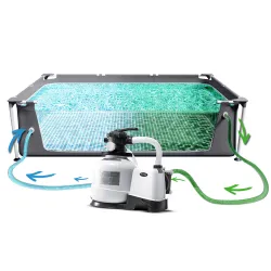 Family-friendly garden frame pool 975 x 488 x 132 cm, great for kids and adults