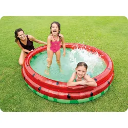 Bright inflatable pool, perfect for kids to play in the garden
