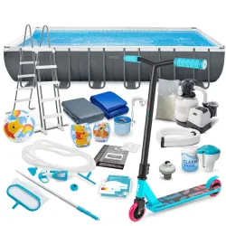Garden frame pool 732 x 366 x 132 cm with accessories for outdoor fun