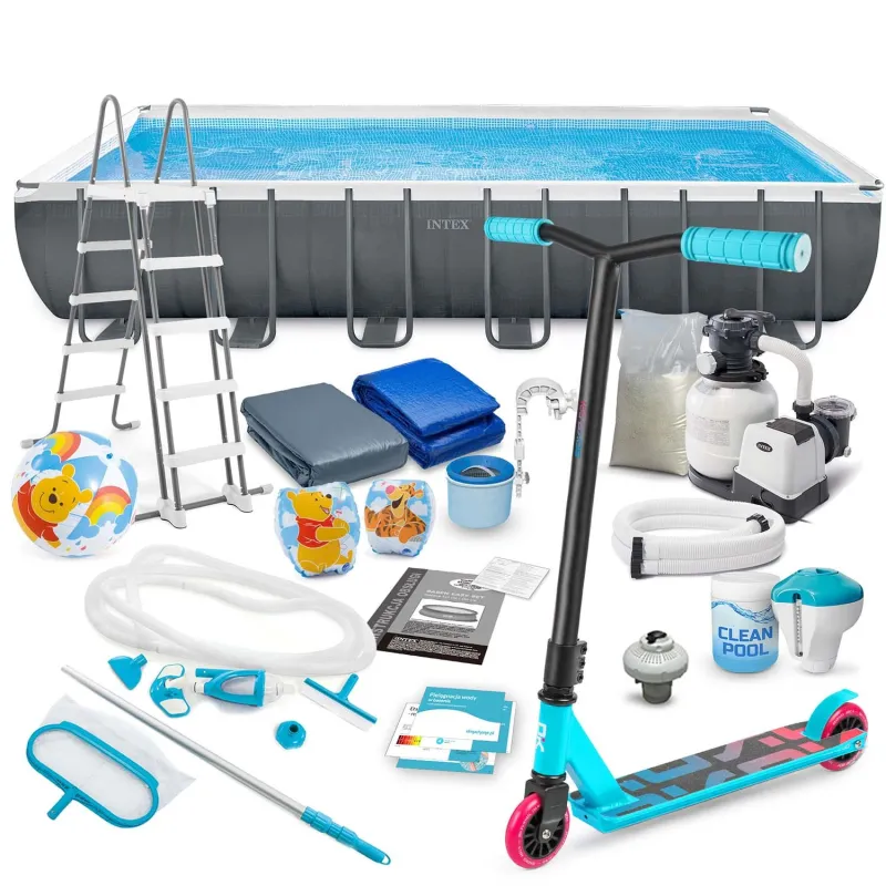 Garden frame pool 732 x 366 x 132 cm with accessories for outdoor fun