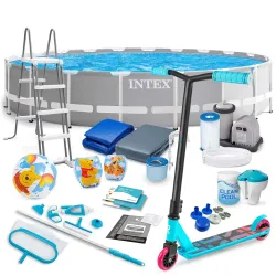 Frame pool 610 x 132 cm 21in1 set INTEX 26756 with free scooter