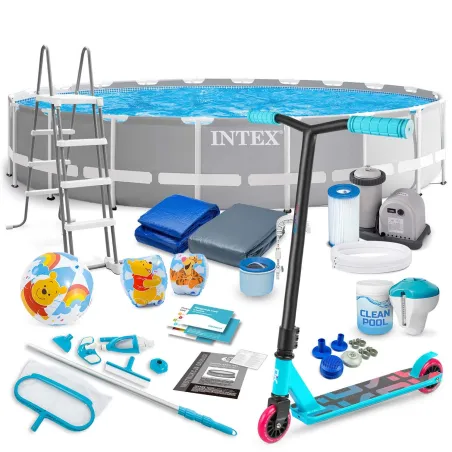 Frame pool 610 x 132 cm 21in1 set INTEX 26756 with free scooter