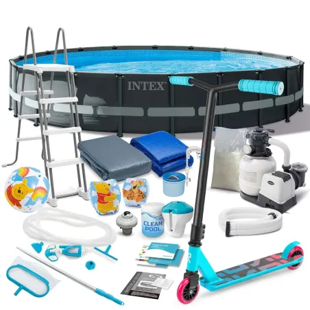Garden frame pool 610 x 122 cm with accessories and free scooter