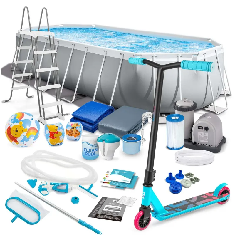 Frame pool 610 x 305 x 122 cm, 21in1 set INTEX 26798 with free scooter