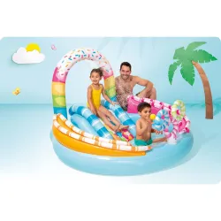 Durable inflatable playground designed for garden use and water play
