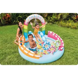 Inflatable playground, perfect for kids' fun in the garden or pool area