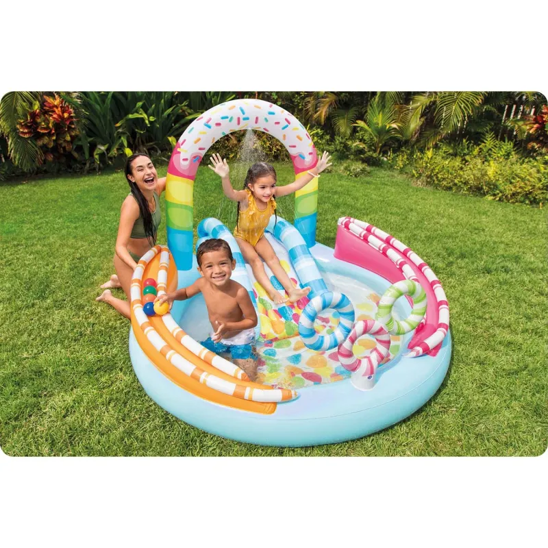 Inflatable playground, perfect for kids' fun in the garden or pool area