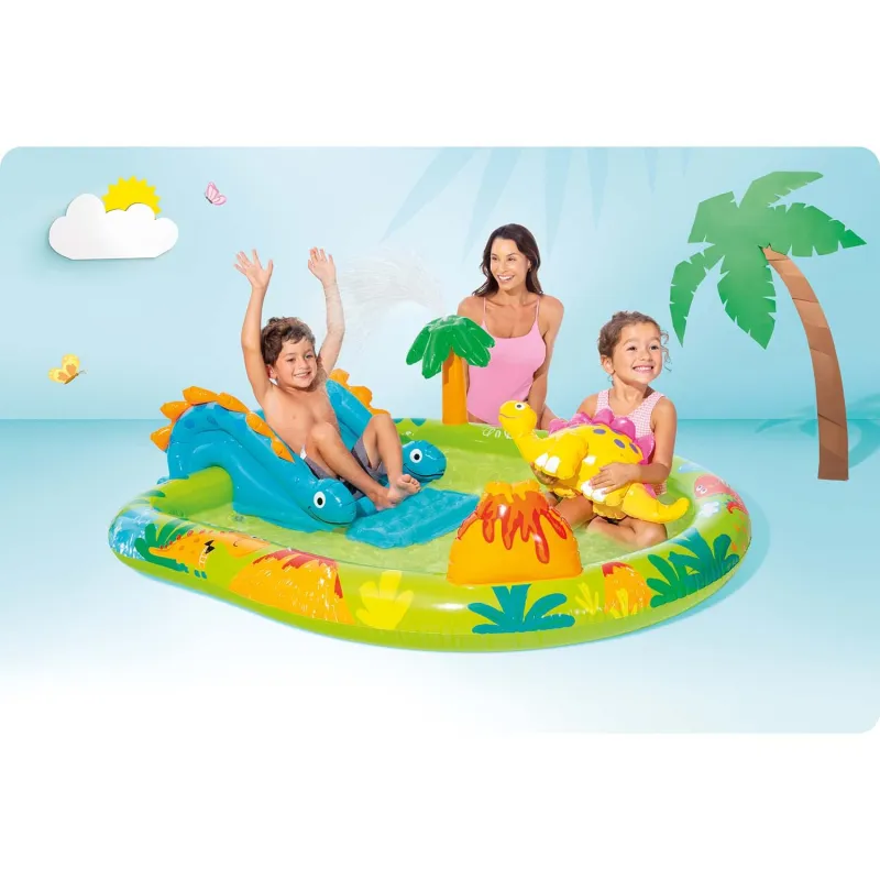 Durable inflatable playground with a dinosaur design for endless fun