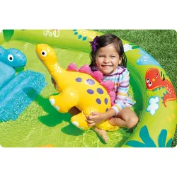 Dinosaur inflatable playground, great for summer fun in the garden