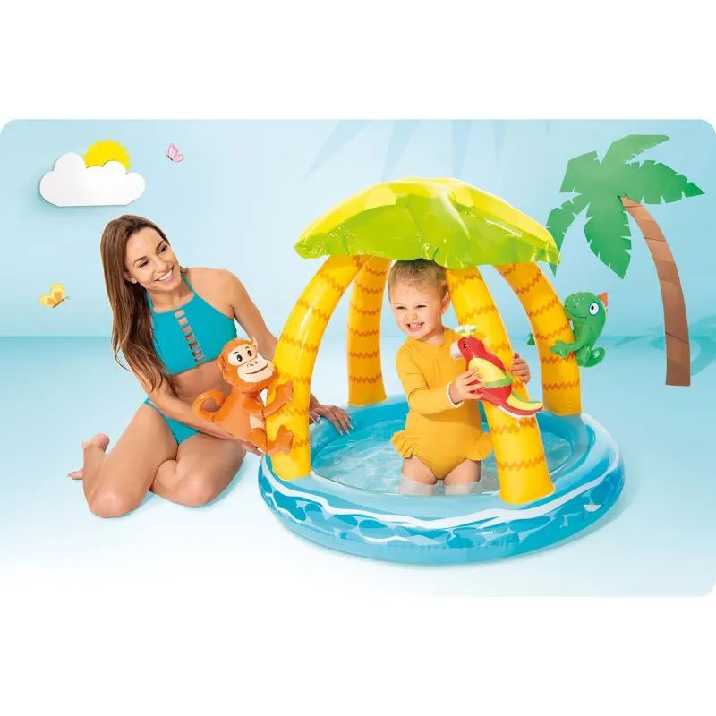 Baby pool with canopy, great for water play 102 x 86 cm